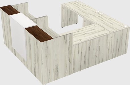 Shared one sided u-shaped reception desk