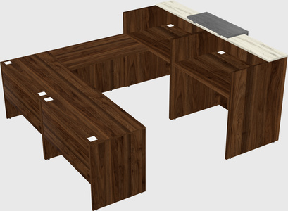 Shared one sided u-shaped reception desk