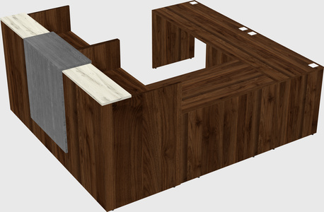 Shared one sided u-shaped reception desk