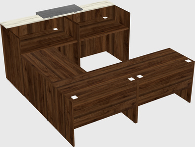 Shared one sided u-shaped reception desk