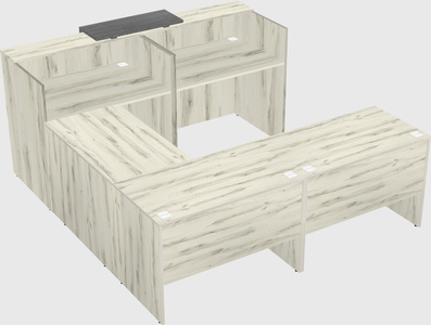 Shared one sided u-shaped reception desk