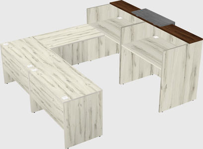 Shared one sided u-shaped reception desk