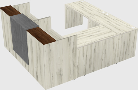 Shared one sided u-shaped reception desk