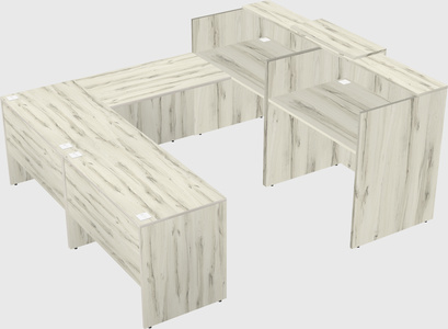 Shared one sided u-shaped reception desk