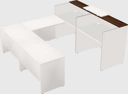 Shared one sided u-shaped reception desk