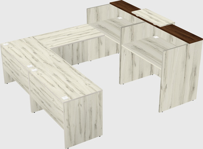 Shared one sided u-shaped reception desk