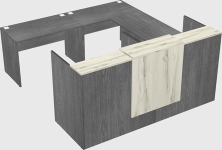 Shared one sided u-shaped reception desk