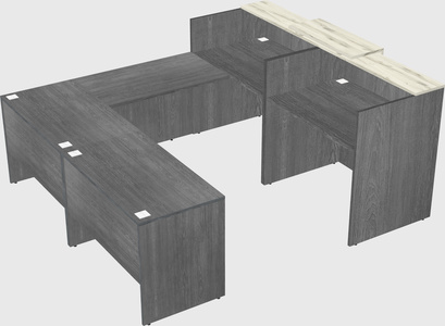 Shared one sided u-shaped reception desk