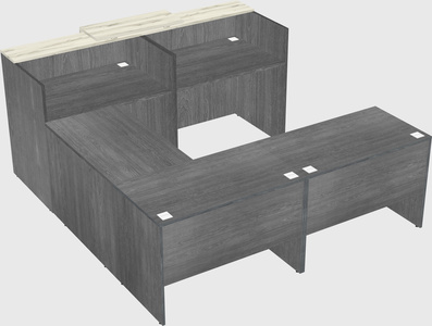Shared one sided u-shaped reception desk