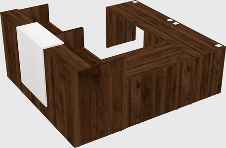 Shared one sided u-shaped reception desk
