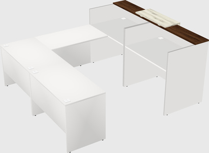 Shared one sided u-shaped reception desk