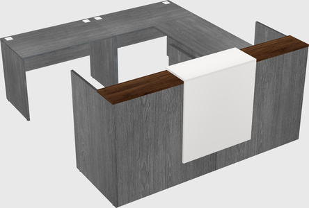 Shared one sided u-shaped reception desk