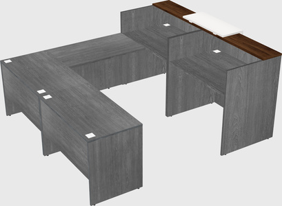 Shared one sided u-shaped reception desk