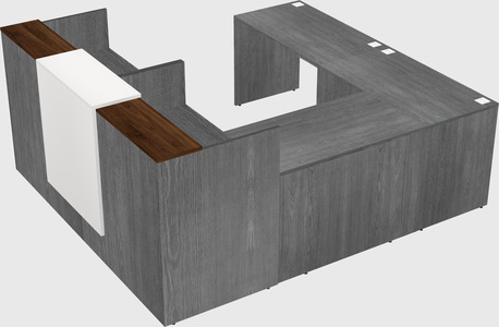 Shared one sided u-shaped reception desk