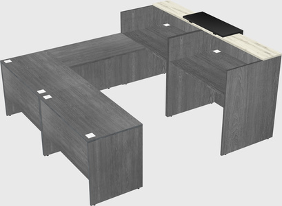 Shared one sided u-shaped reception desk