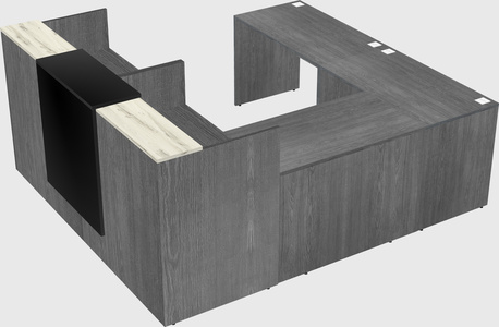 Shared one sided u-shaped reception desk