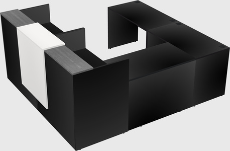 Shared one sided u-shaped reception desk