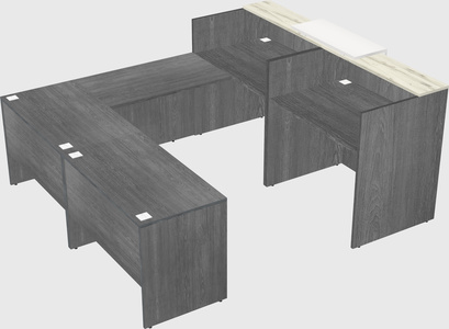 Shared one sided u-shaped reception desk