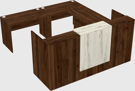 Shared one sided u-shaped reception desk