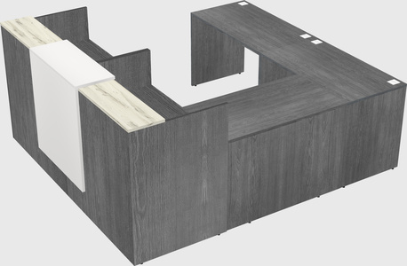 Shared one sided u-shaped reception desk