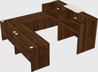 Shared one sided u-shaped reception desk