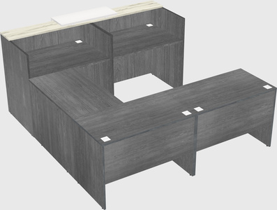 Shared one sided u-shaped reception desk