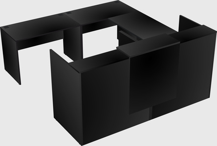 Shared one sided u-shaped reception desk