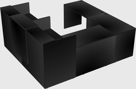 Shared one sided u-shaped reception desk