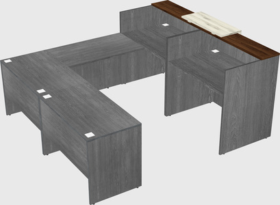 Shared one sided u-shaped reception desk