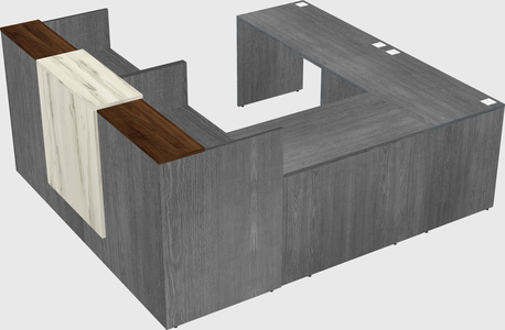 Shared one sided u-shaped reception desk