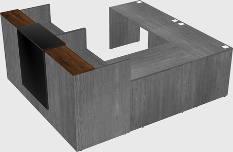 Shared one sided u-shaped reception desk