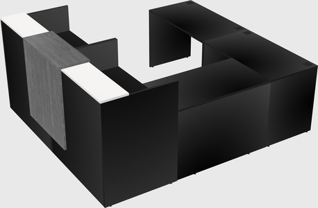 Shared one sided u-shaped reception desk