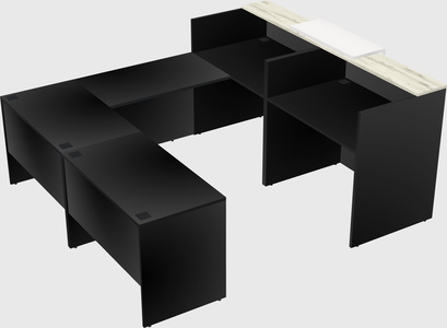 Shared one sided u-shaped reception desk