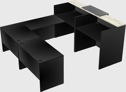 Shared one sided u-shaped reception desk