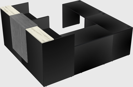 Shared one sided u-shaped reception desk
