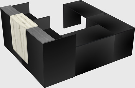 Shared one sided u-shaped reception desk