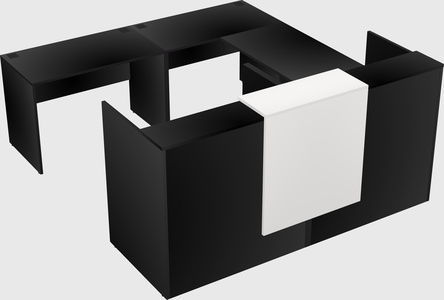 Shared one sided u-shaped reception desk