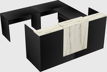 Shared one sided u-shaped reception desk