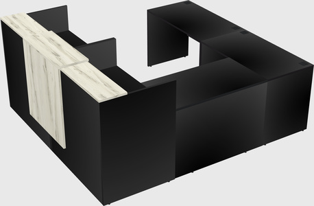 Shared one sided u-shaped reception desk