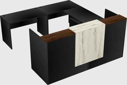 Shared one sided u-shaped reception desk