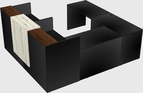 Shared one sided u-shaped reception desk