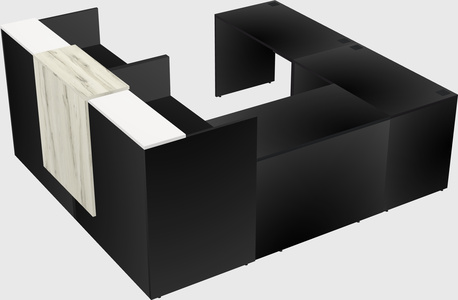 Shared one sided u-shaped reception desk