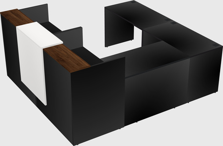 Shared one sided u-shaped reception desk
