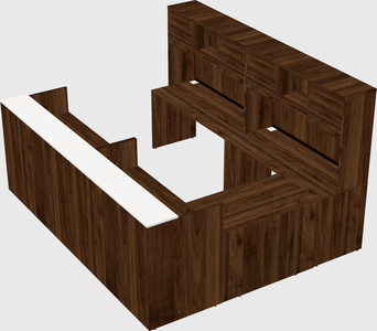 Shared one sided u-shaped reception desk