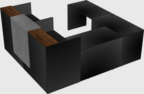 Shared one sided u-shaped reception desk
