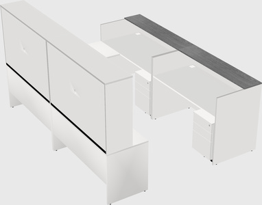 Shared one sided u-shaped reception desk