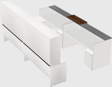 Shared one sided u-shaped reception desk