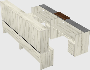 Shared one sided u-shaped reception desk