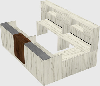 Shared one sided u-shaped reception desk
