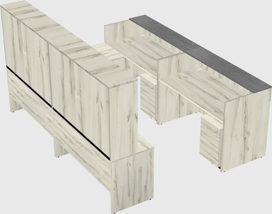 Shared one sided u-shaped reception desk